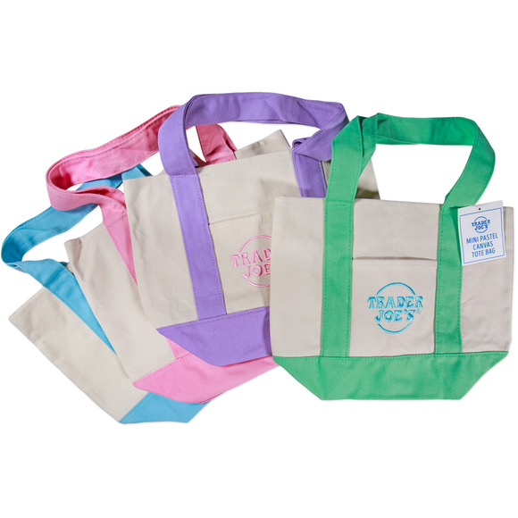 NEW Trader Joe’s Viral Mini Pastel Canvas Tote Bag- Baby Blue - Picture 1 of 4